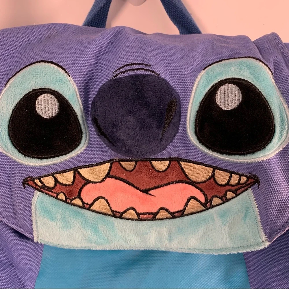 Disney Parks Lilo & Stitch‎ Mini Backpack Plush Ears Canvas Drawstring Cute